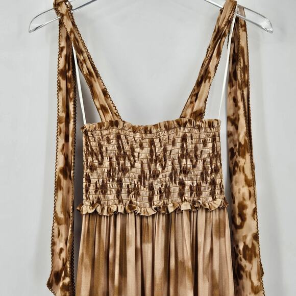 Especia Nairobi Animal‎ Print Smocked Maxi Dress Size Maternity S Tiered - Picture 8 of 10